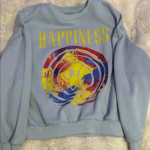 Blue Happiness Graphic Sweatshirt